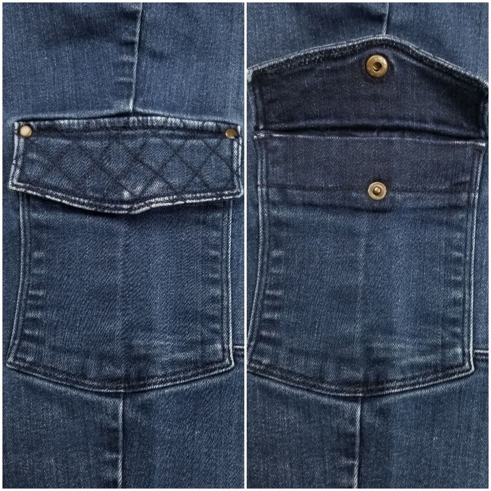 Eddie Bauer Women Sz 6 Jeans Dark Blue Modern Skinny Leg Pockets Zippers W32 L32 - Picture 6 of 12